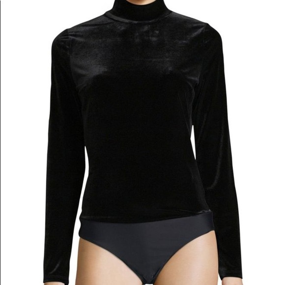 ELIE TAHARI DIDI VELVET KNIT BLACK BODYSUIT XL NWT - Picture 4 of 5